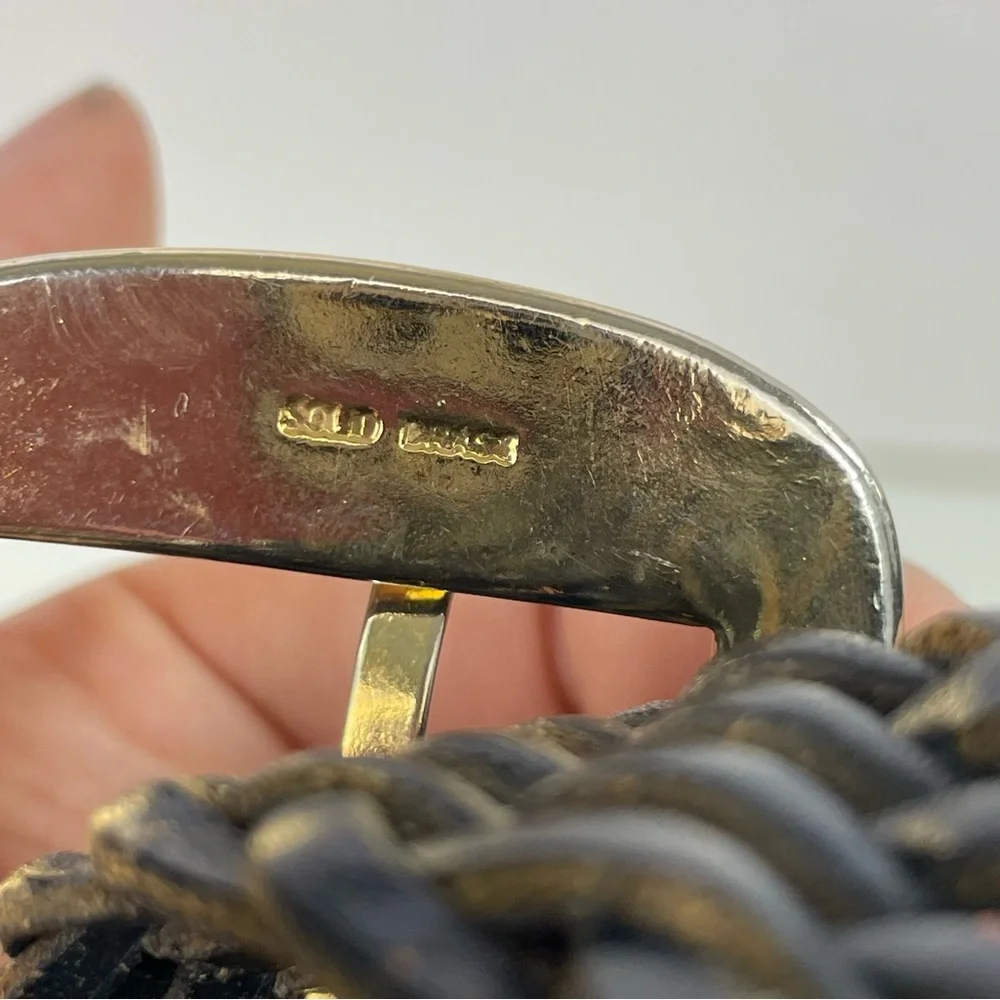 Talbots Navy Blue Braided‎ Leather Belt